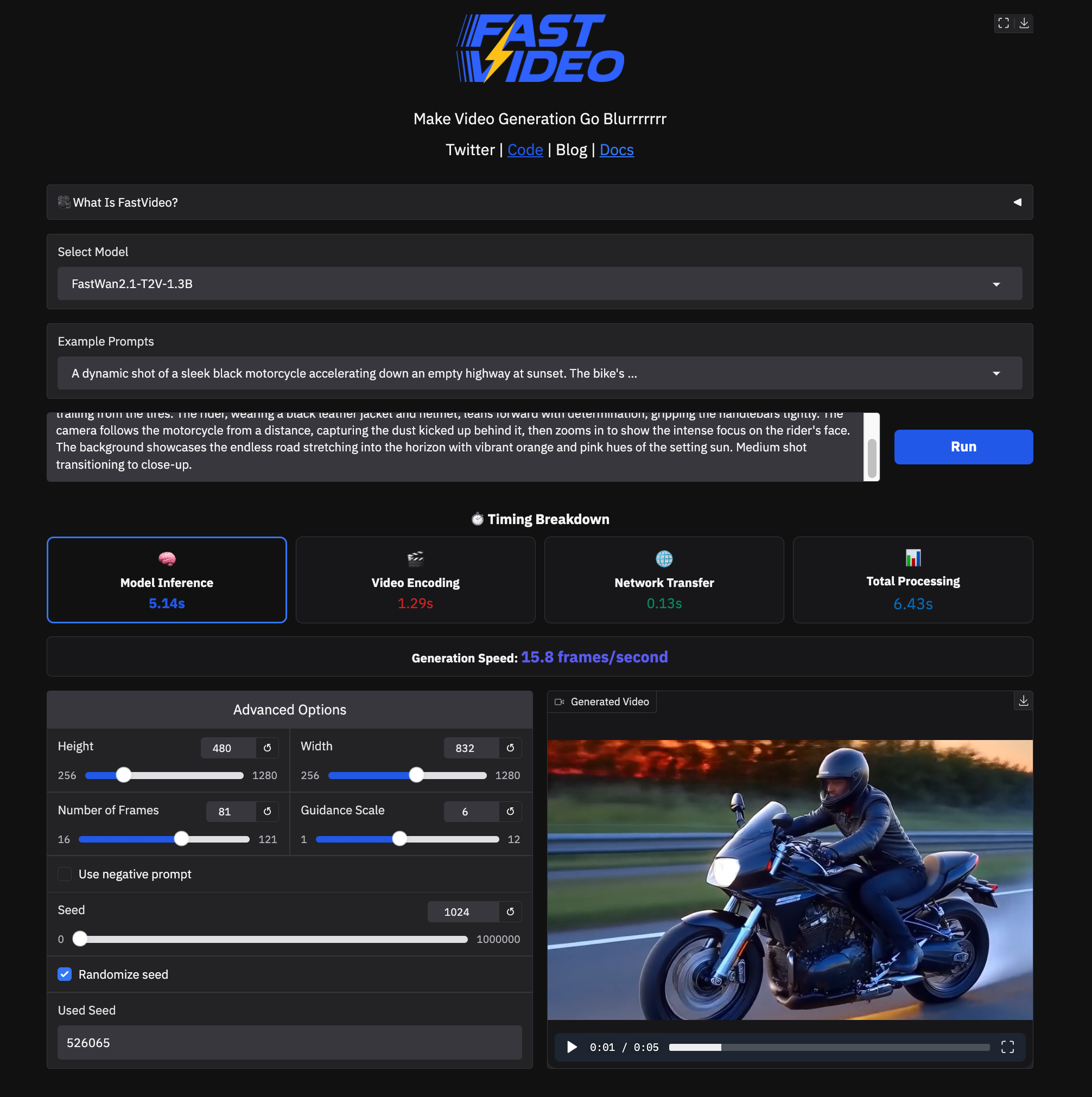 screenshot of demo